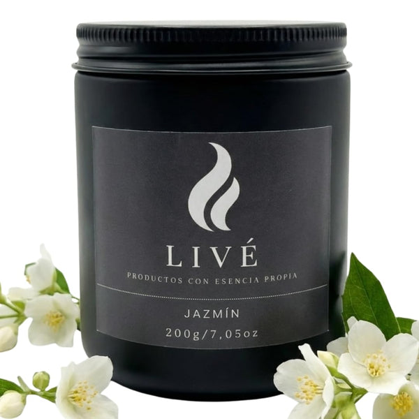 Vela de soja de jazmín LIVÉ con tapa metálica