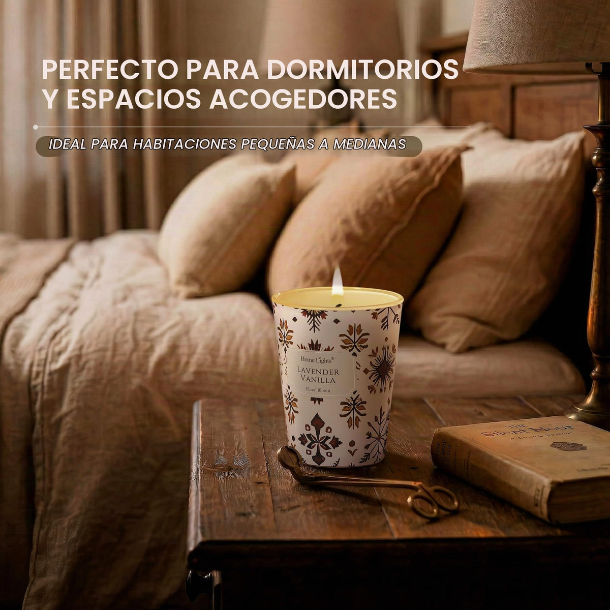 Vela de soja lavanda y vainilla HomeLights, 190 g
