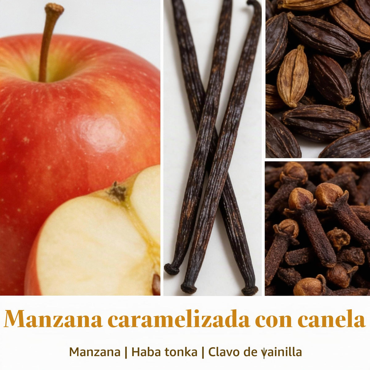 Vela de soja manzana acaramelada y canela HomeLights, 190 g