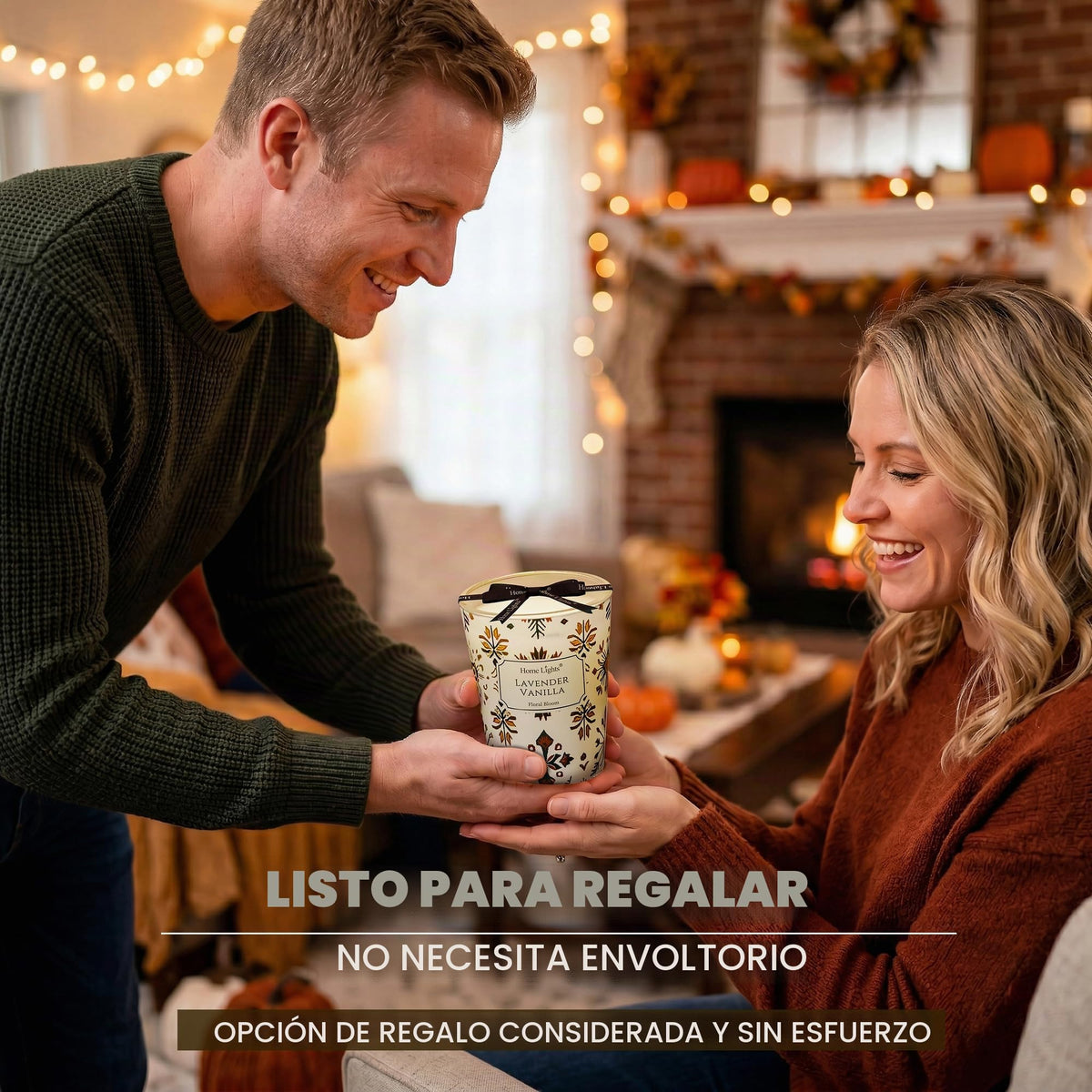 Vela de soja lavanda y vainilla HomeLights, 190 g