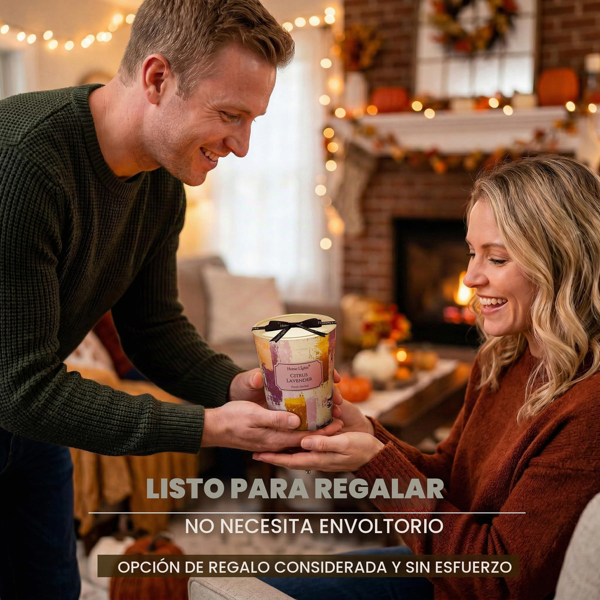 Vela de soja cítricos y lavanda HomeLights, 190 g