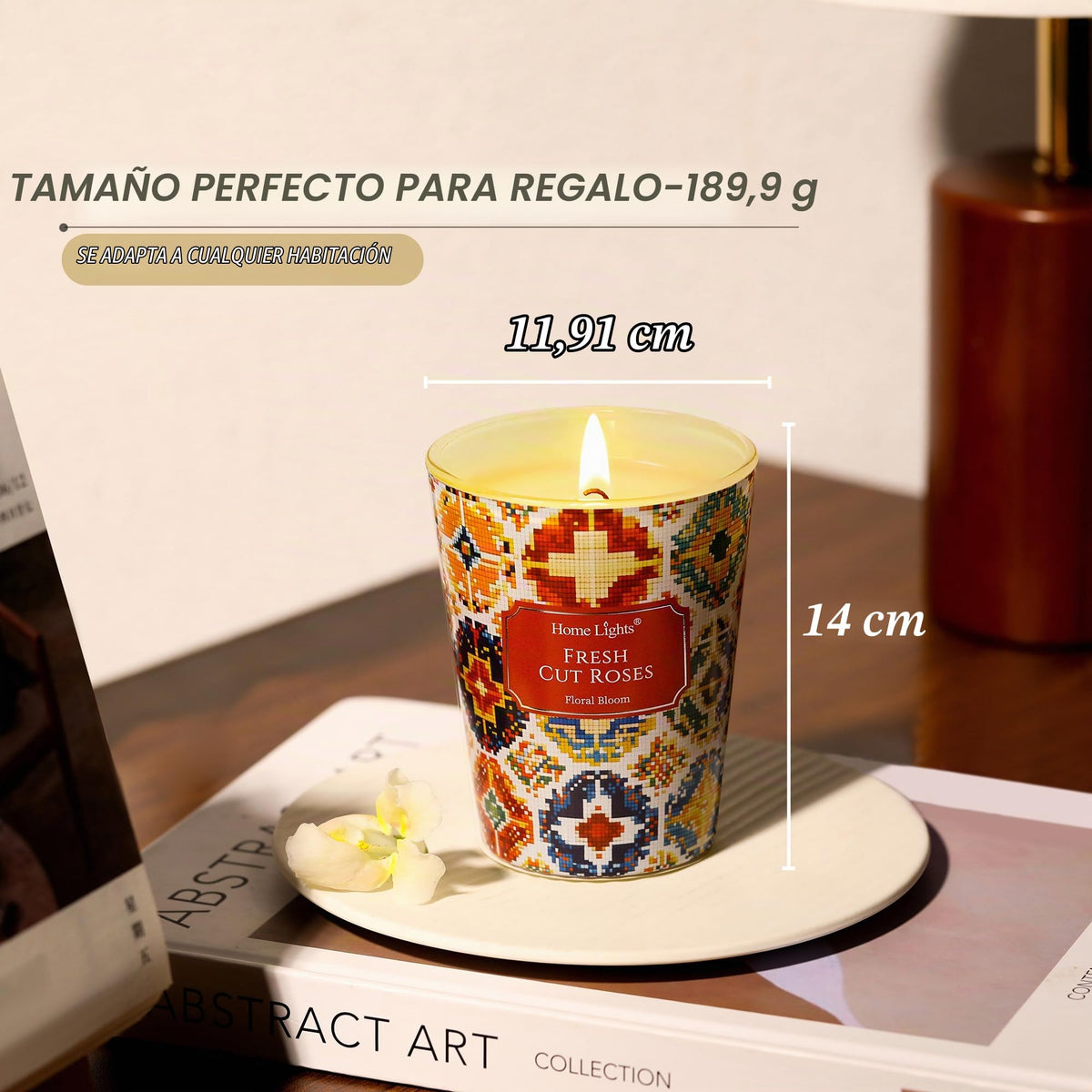 Vela de soja rosas frescas HomeLights, 190 g