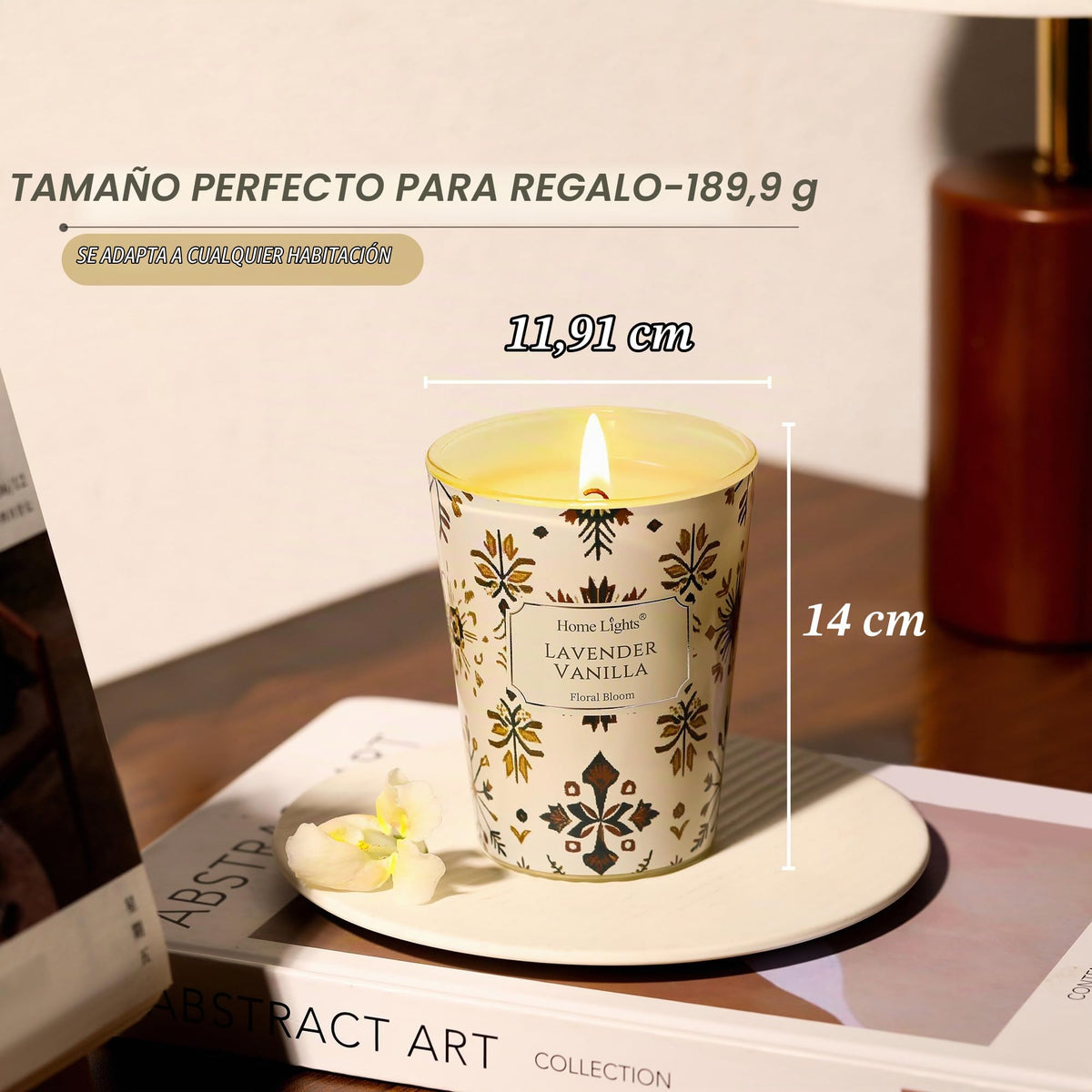 Vela de soja lavanda y vainilla HomeLights, 190 g