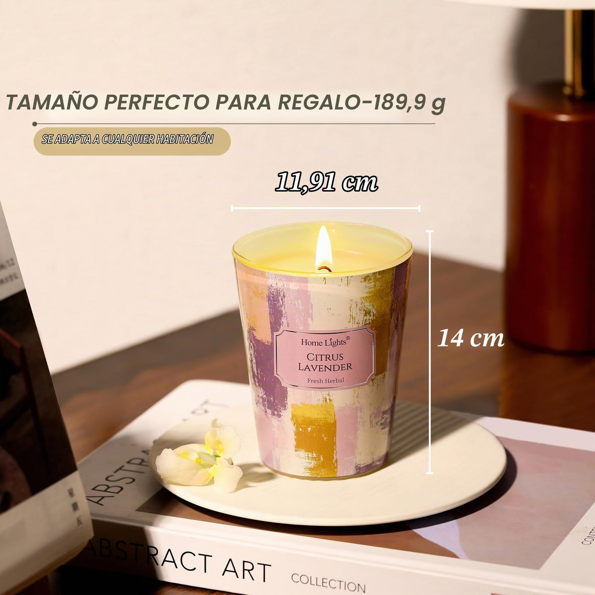 Vela de soja cítricos y lavanda HomeLights, 190 g