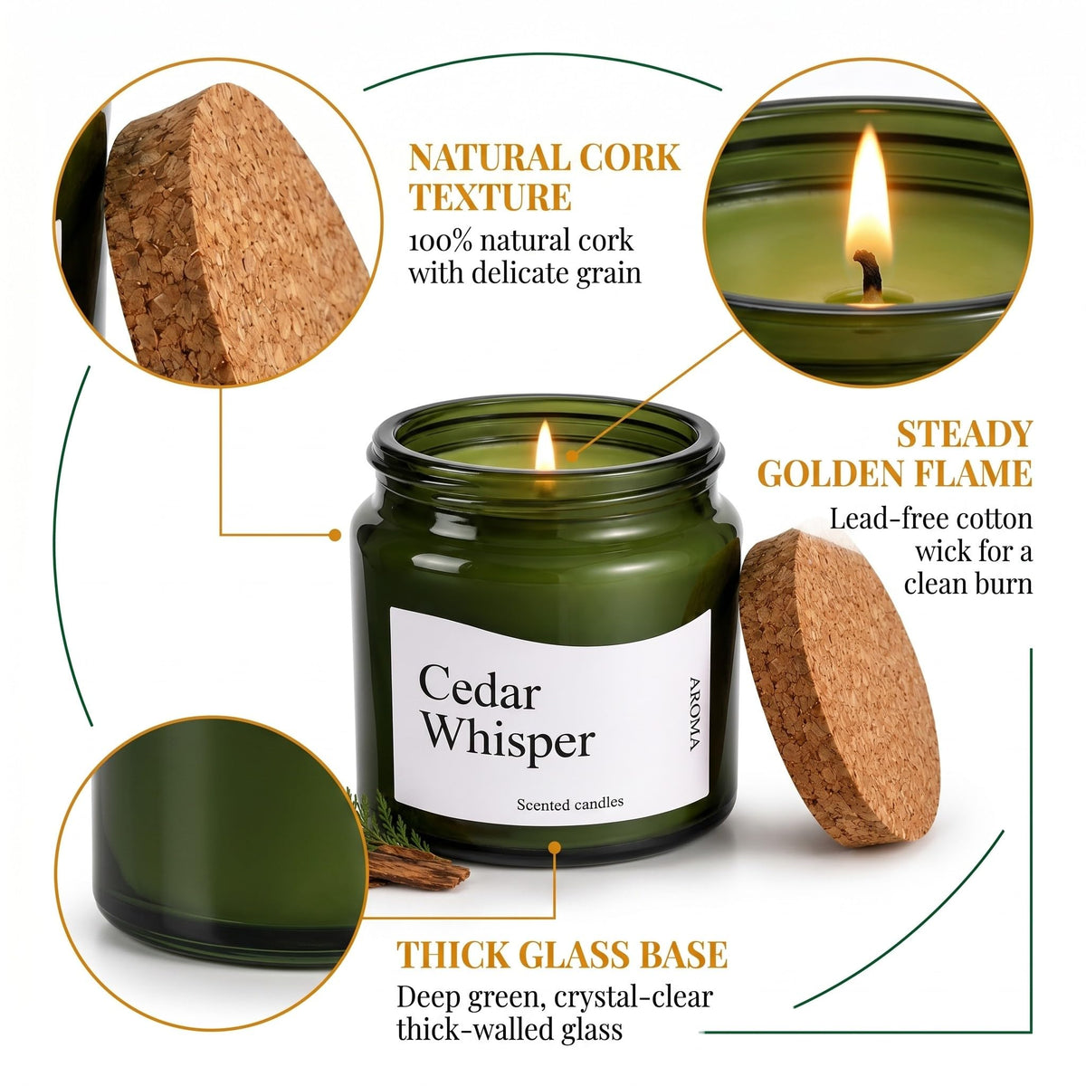 Vela perfumada de cedro